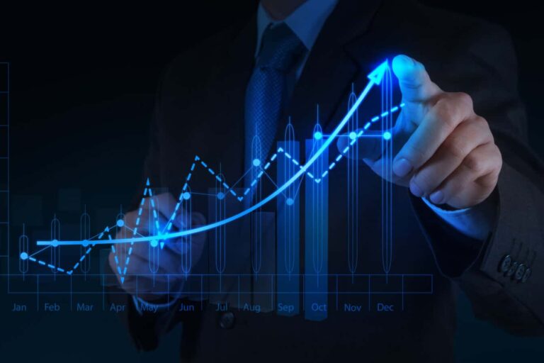 businessman hand working with new modern computer and business s